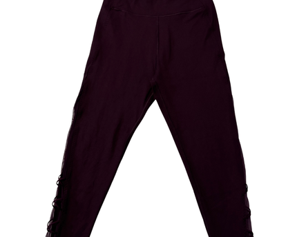 Victoria's Secret Burgundy Mesh Lattice Detail Leggings