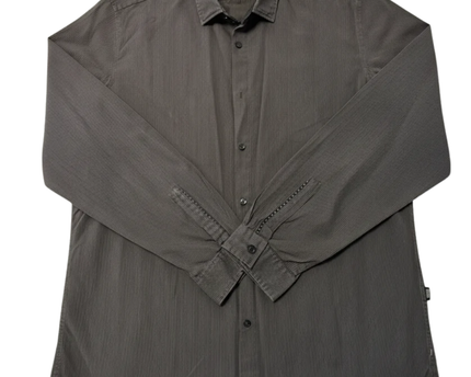 BOSS Regular Fit Grey Micro-Stripe Long Sleeve Shirt