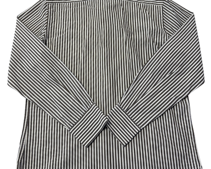 Massimo Dutti Brown & White Striped Long-Sleeve Button-Down Shirt
