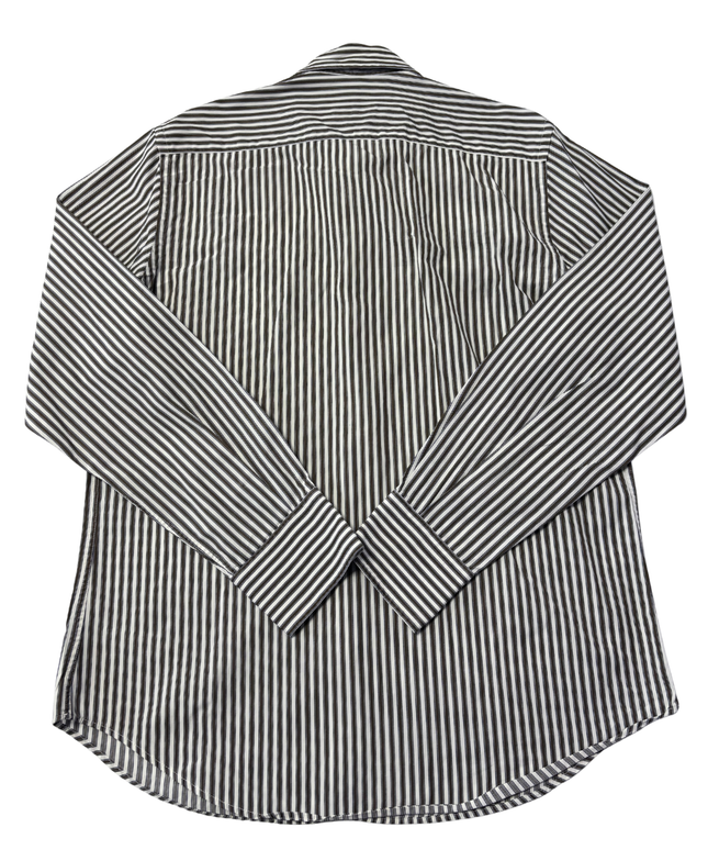 Massimo Dutti Brown & White Striped Long-Sleeve Button-Down Shirt