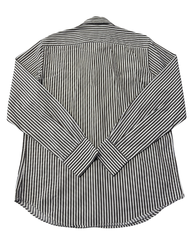 Massimo Dutti Brown & White Striped Long-Sleeve Button-Down Shirt