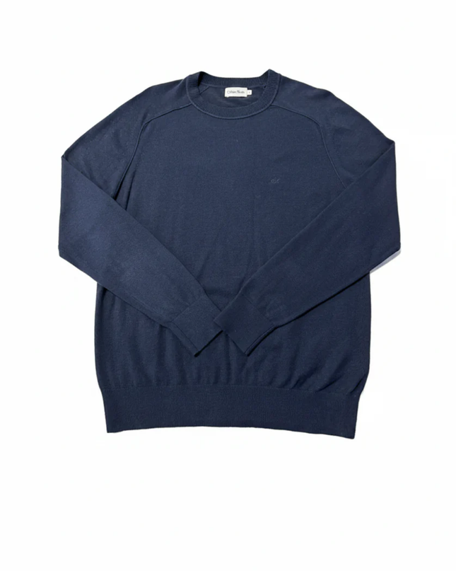 Calvin Klein Men's Classic Navy Blue Crewneck Knit Sweater