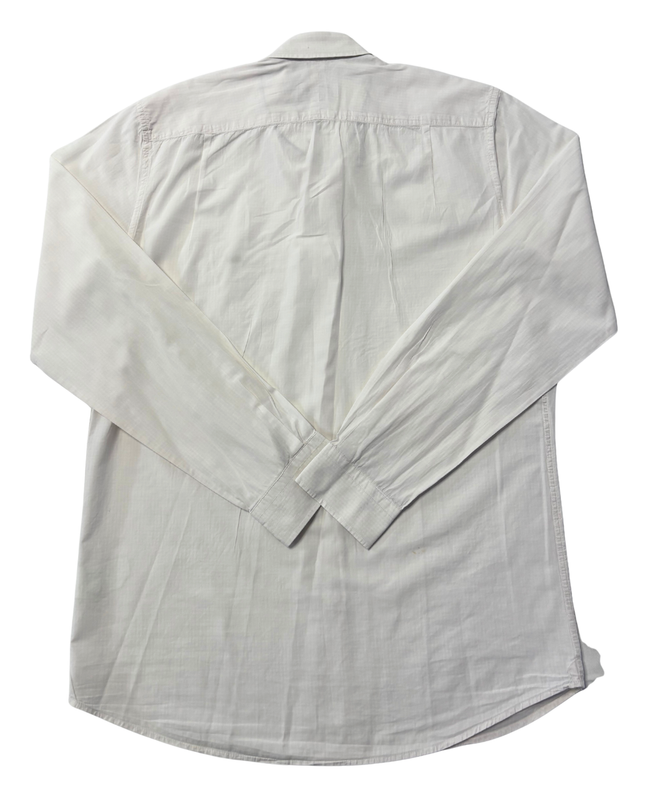 Lacoste White Regular Fit Long Sleeve Button-Down Shirt