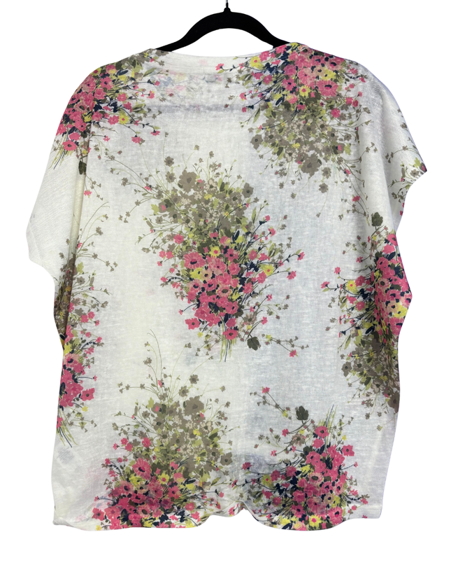 Apricot Multicolor Floral Print Oversized High-Low Top