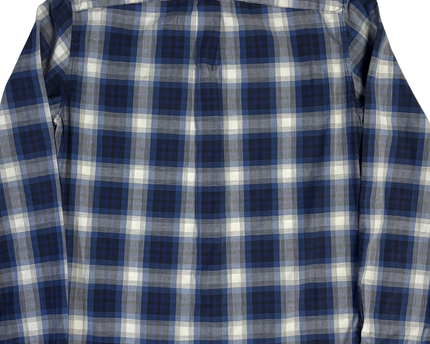 American Eagle Outfitters Blue Plaid Long Sleeve Button Down Shirt