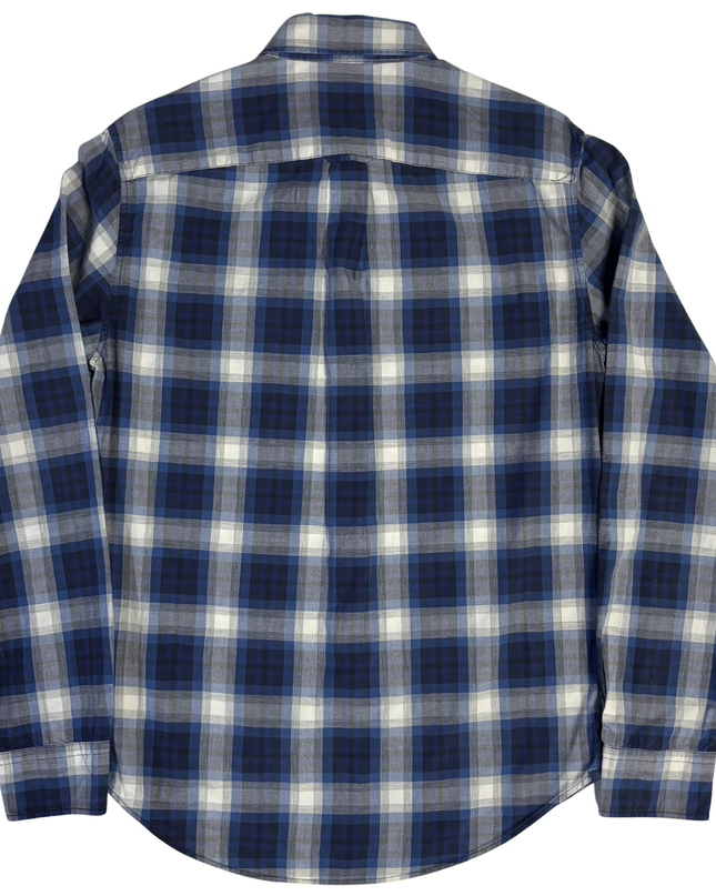 American Eagle Outfitters Blue Plaid Long Sleeve Button Down Shirt