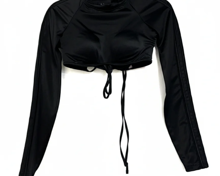 Adidas x Ivy Park Black Long Sleeve Cut-Out Crop Top