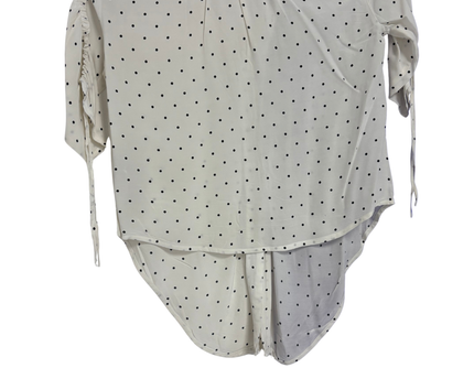 Abercrombie & Fitch White Polka Dot V-Neck Blouse