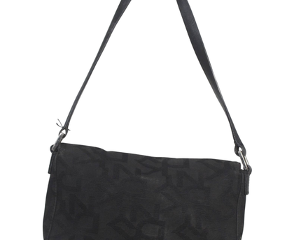 DKNY Black Monogram Jacquard Shoulder Bag