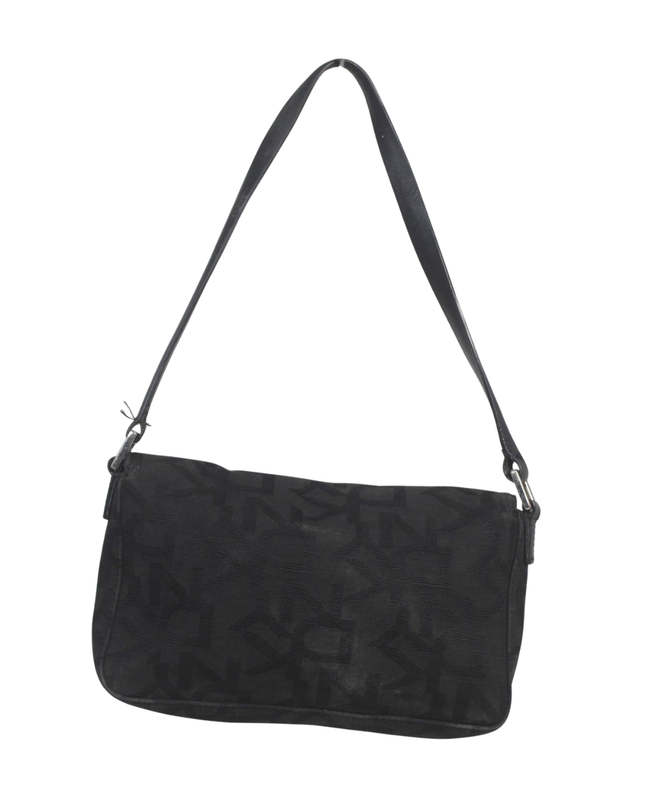 DKNY Black Monogram Jacquard Shoulder Bag