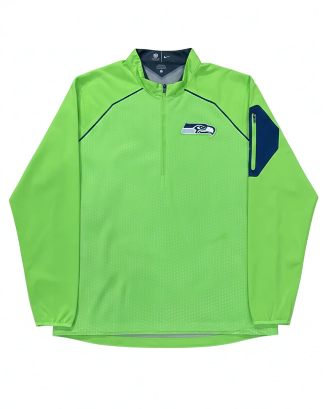 Nike Green Seattle Seahawks NFL Onfield Apparel Quarter-Zip Jacket
