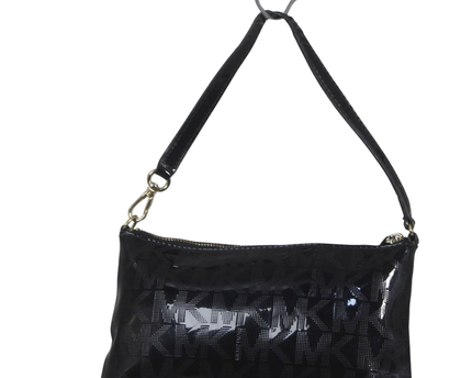 Michael Kors Black Patent Monogram Shoulder Bag