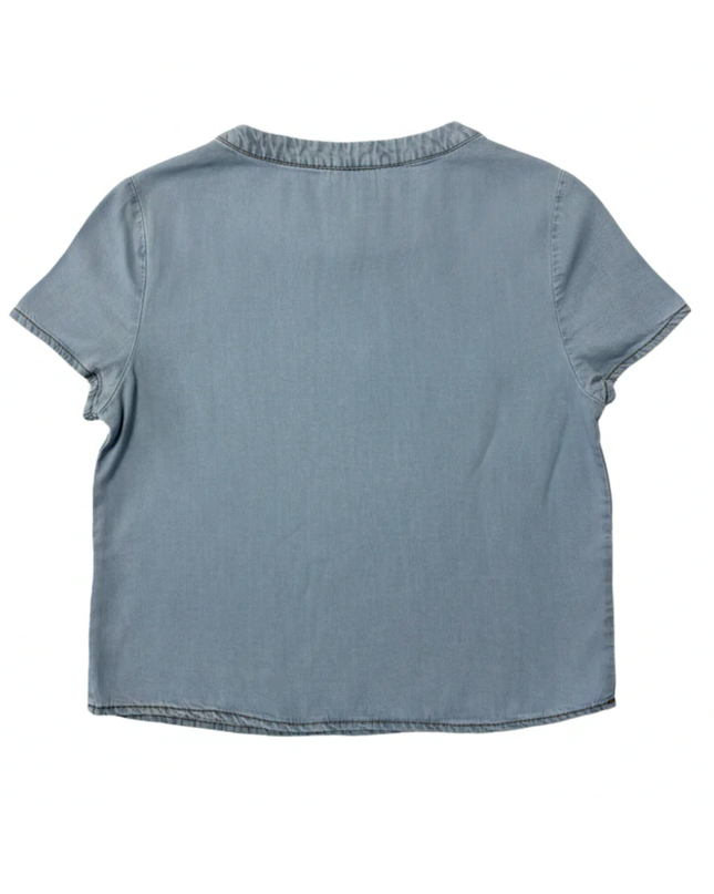Lee Cooper Light Blue Short Sleeve Lyocell Top