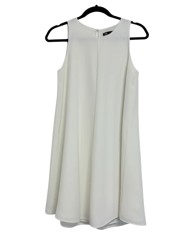 Zara White Sleeveless Shift Mini Dress