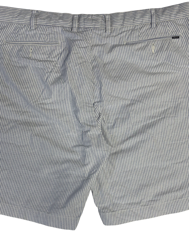 Polo Ralph Lauren Blue and White Striped Classic Fit 9" Shorts