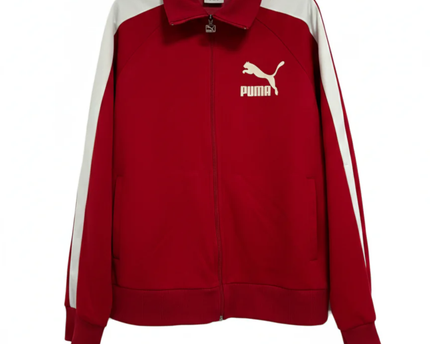 Puma Red Sporty Logo Zip-Up Track Jacket
