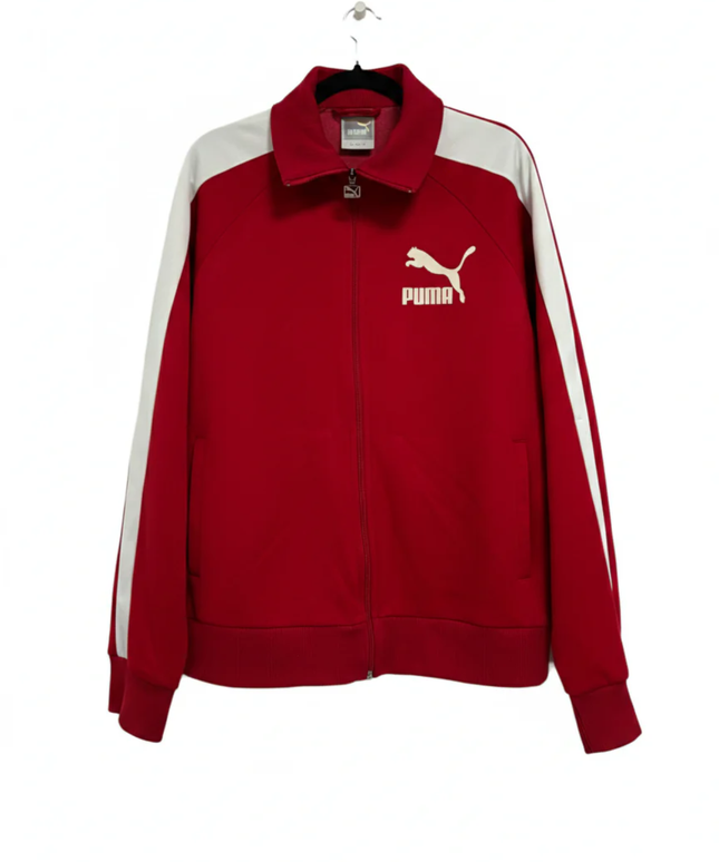 Puma Red Sporty Logo Zip-Up Track Jacket