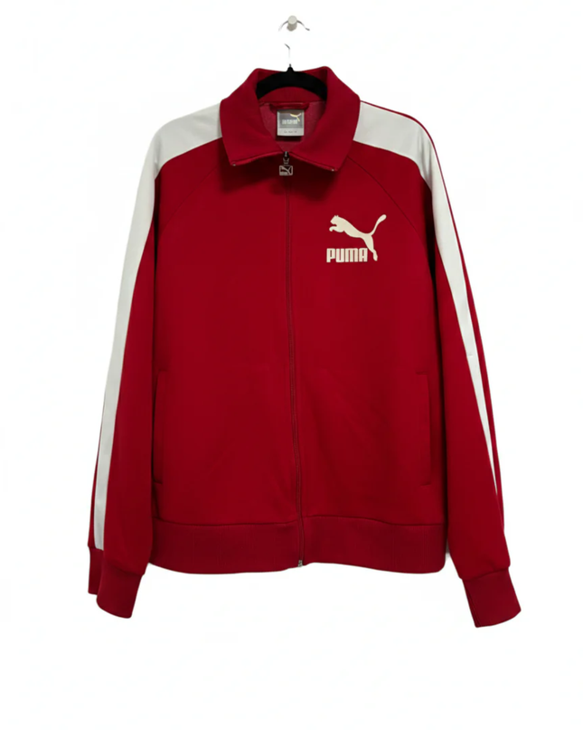 Puma Red Sporty Logo Zip-Up Track Jacket