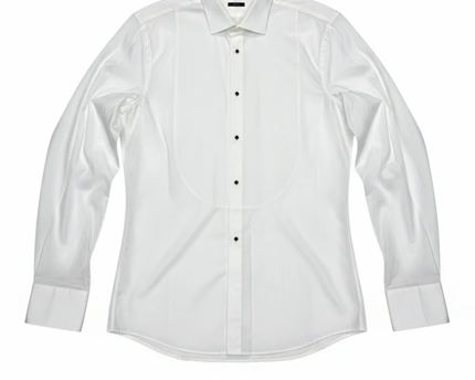 BOSS White Slim Fit Easy Iron Tuxedo Shirt