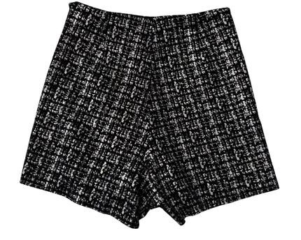 Zara Black/Silver Metallic Textured Mini Skort