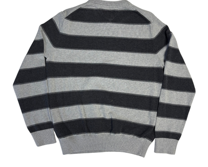 Tommy Hilfiger Grey Striped Crew Neck Sweater