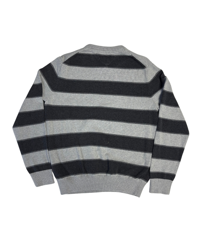 Tommy Hilfiger Grey Striped Crew Neck Sweater