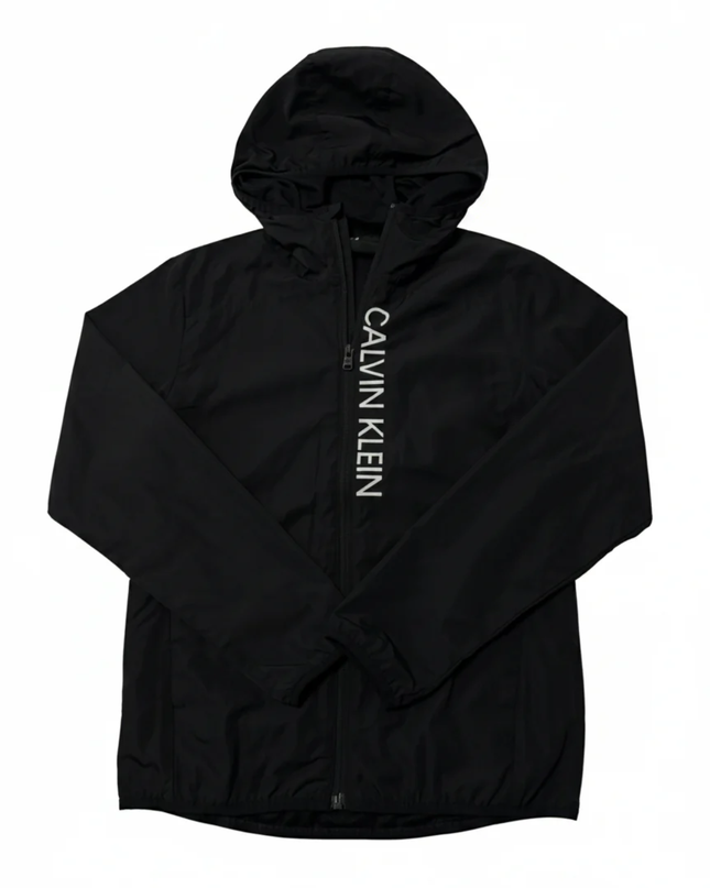 Calvin Klein Black Performance Hooded Windbreaker Sports Jacket