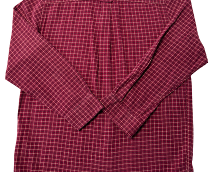 Chaps Red Plaid Button-Down Long Sleeve Shirt