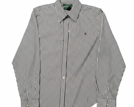Lauren Ralph Lauren Navy/White Striped Non-Iron Cotton Shirt