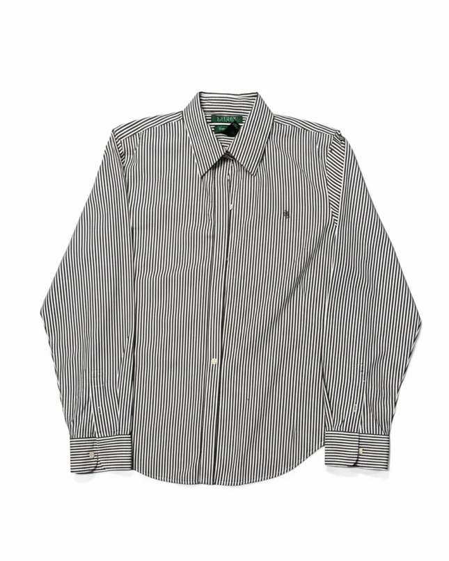 Lauren Ralph Lauren Navy/White Striped Non-Iron Cotton Shirt