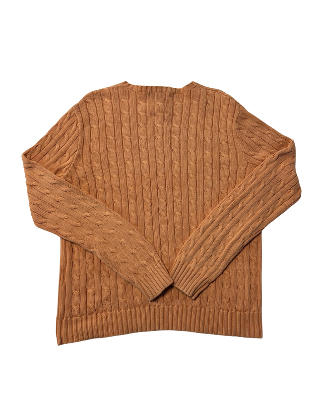 Ralph Lauren Orange Cable Knit Cotton Crewneck Sweater
