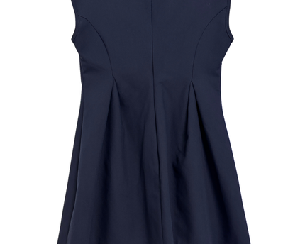Adl Navy Blue Sleeveless Fit and Flare Pleated Mini Dress