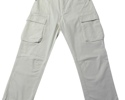 Bershka White High-Waist Cargo Utility Pants