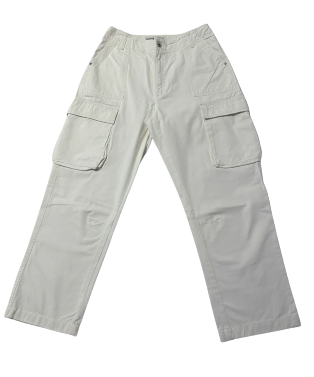 Bershka White High-Waist Cargo Utility Pants