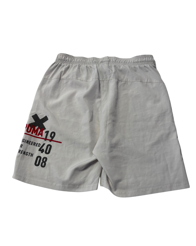 Puma White Graphic Athletic Sports Shorts