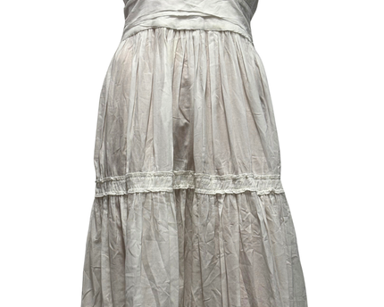 DANIELE ALESSANDRINI White Tiered Halter Maxi Dress