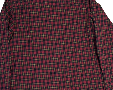 Ralph Lauren Red Plaid Ruffle Front Blouse