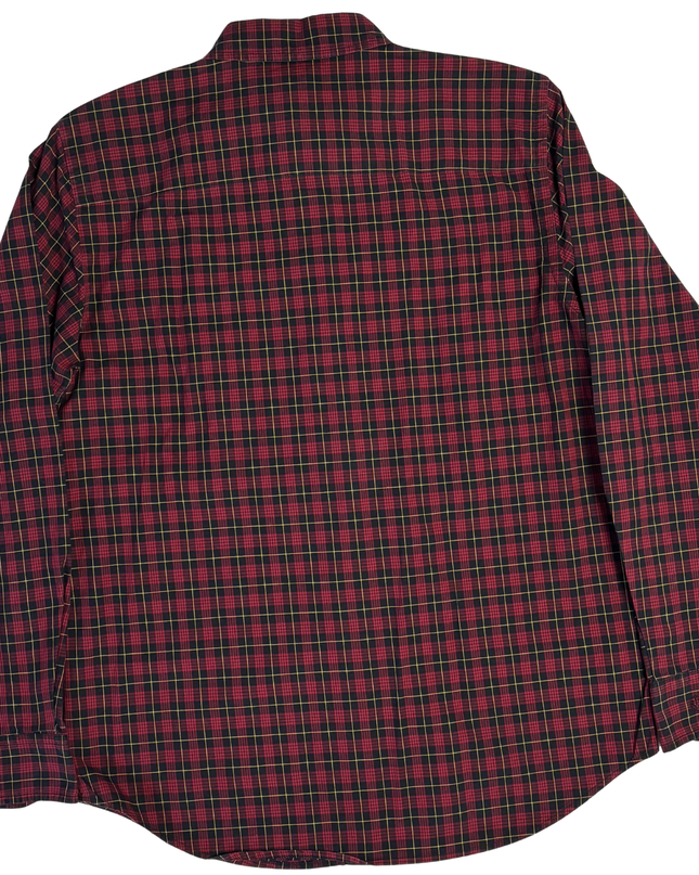 Ralph Lauren Red Plaid Ruffle Front Blouse