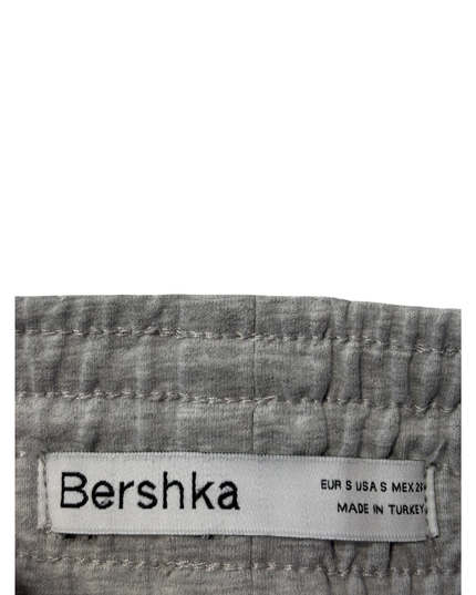 Bershka Gray High-Waisted Seam-Detail Jogger Pants