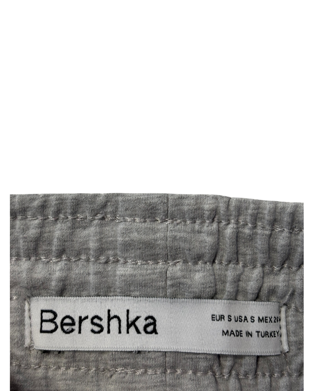 Bershka Gray High-Waisted Seam-Detail Jogger Pants