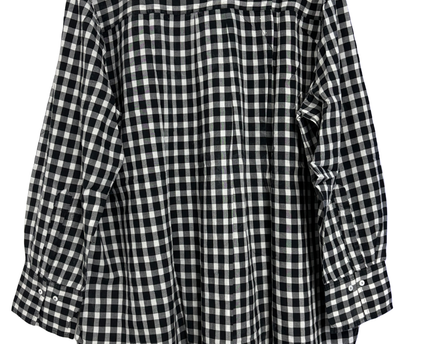 Zara Woman Studio Black and White Gingham Check Oversized Shirt