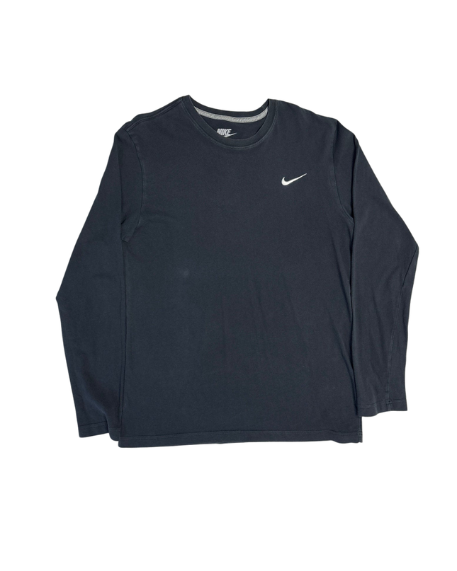 Nike Navy Swoosh Long Sleeve T-Shirt