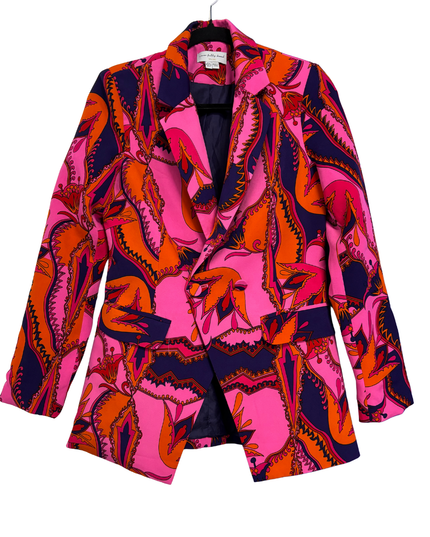 Never Fully Dressed Pink Paisley Print Tailored Suit Set