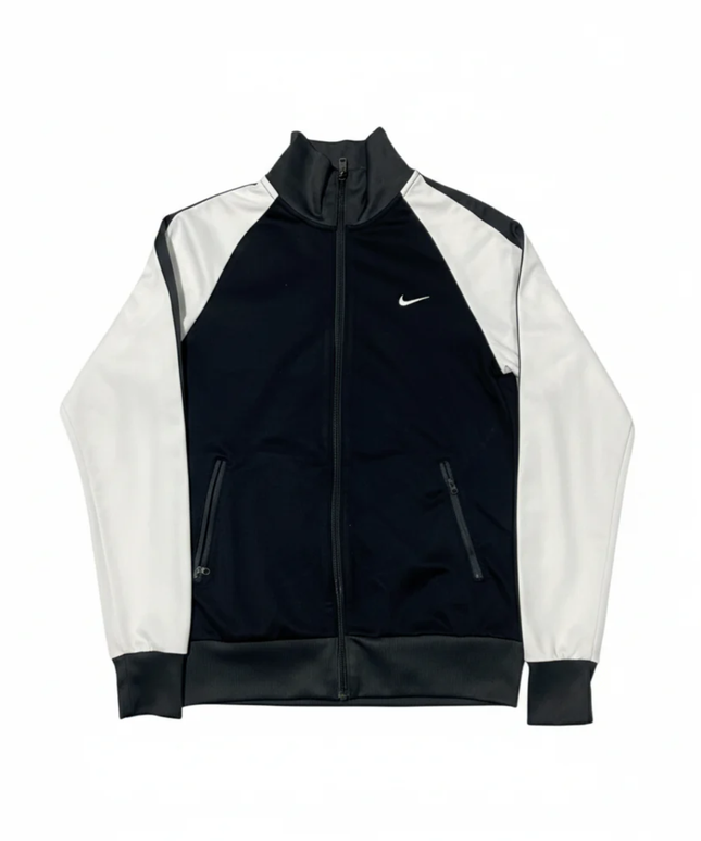 Nike Black/White Full-Zip Athletic Track Jacket