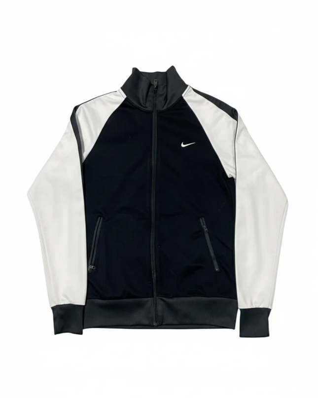 Nike Black/White Full-Zip Athletic Track Jacket