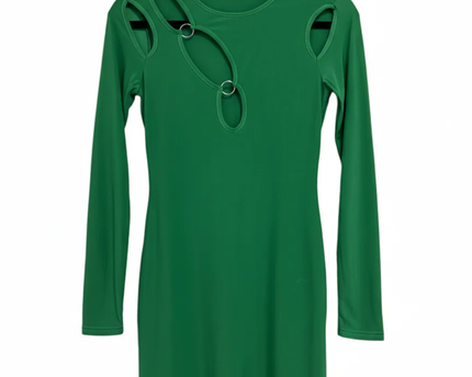 MISSYEMPIRE Green Cut-Out Detail Long Sleeve Mini Dress