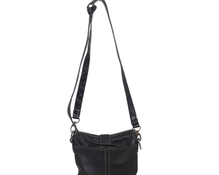 Coach Black Leather Buckle Crossbody Bag