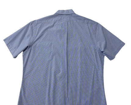 Polo Ralph Lauren Blue Checkered Short Sleeve Custom Fit Shirt