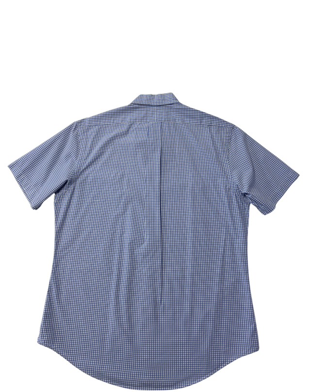Polo Ralph Lauren Blue Checkered Short Sleeve Custom Fit Shirt