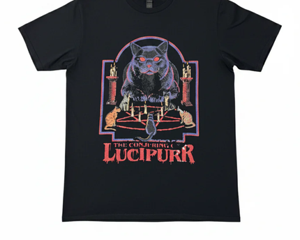 Anvil Black The Conjuring of Lucipurr Cat Graphic Tee